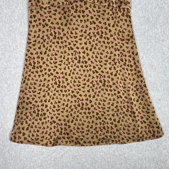 Cabi Animal Print Casino Satin Slip Cami Mini Dress Size Small - Picture 4 of 12